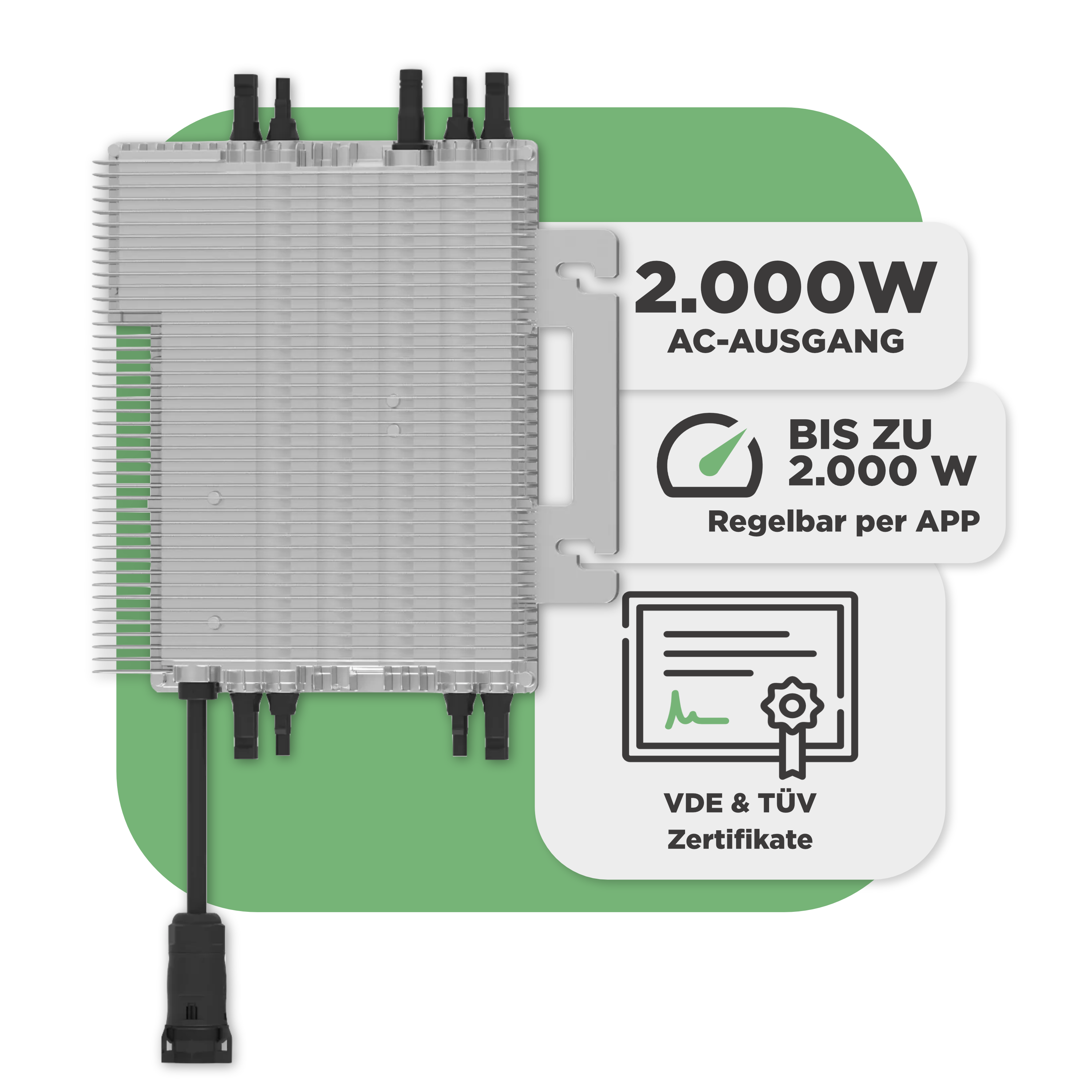 SunLit BK215 - 2.15 kWh — Batteriespeicher für Balkonkraftwerke + Deye SUN-M (2000 W) + Shelly 3EM Pro