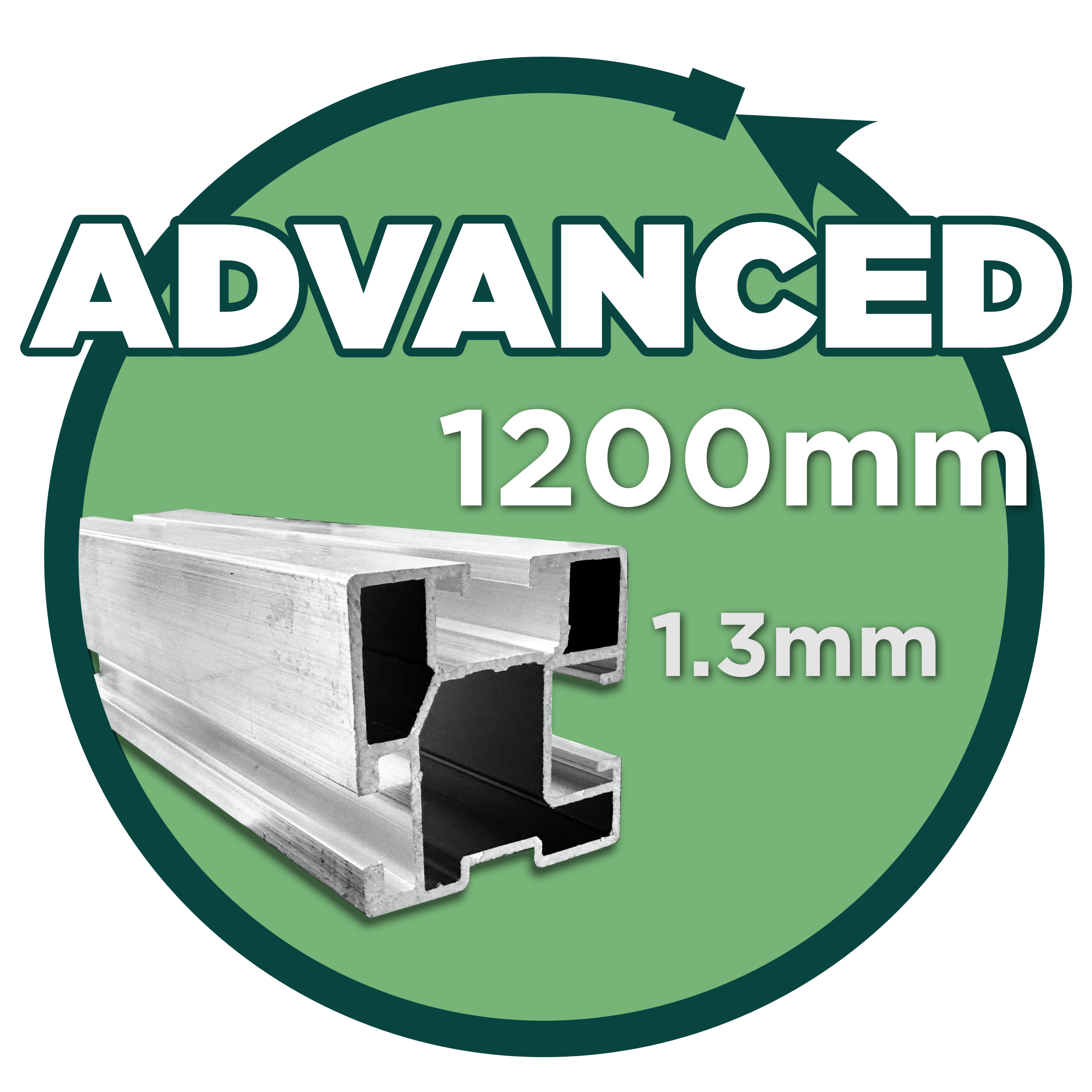 PV Montageschiene Advanced — 40x40 mm, 1200 mm, 1,3 mm Wandstärke
