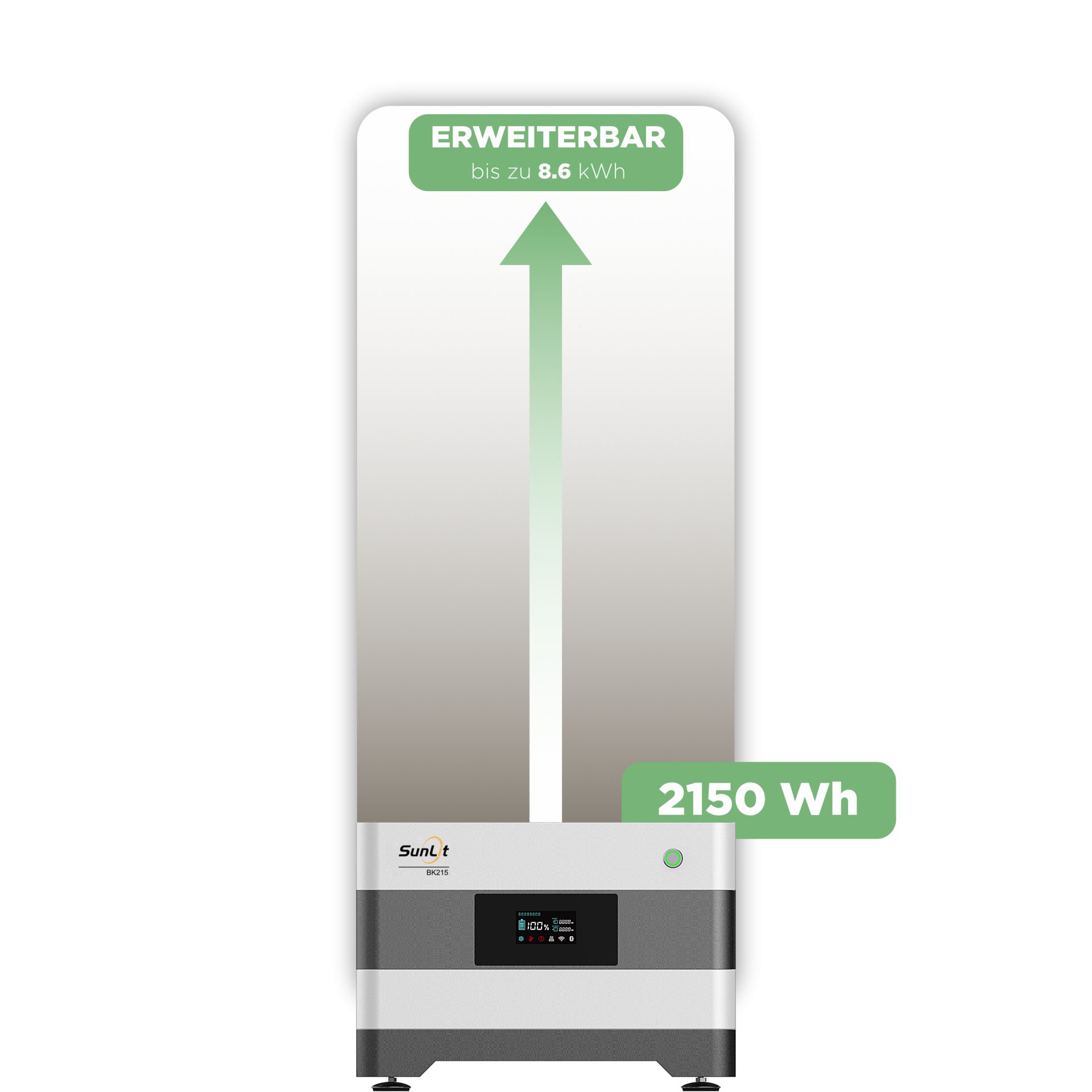 SunLit BK215 - 2.15 kWh — Batteriespeicher für Balkonkraftwerke 2.150 Wh